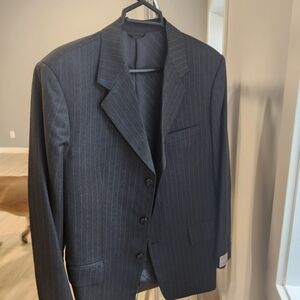 Men's Black Pinstripe Blazer